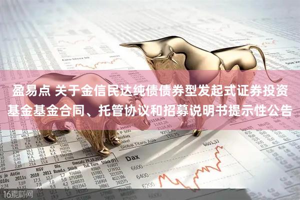 盈易点 关于金信民达纯债债券型发起式证券投资基金基金合同、托管协议和招募说明书提示性公告