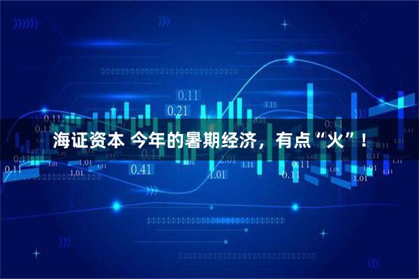 海证资本 今年的暑期经济，有点“火”！