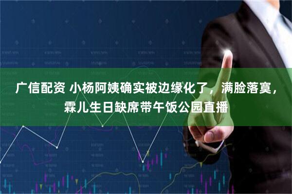 广信配资 小杨阿姨确实被边缘化了，满脸落寞，霖儿生日缺席带午饭公园直播